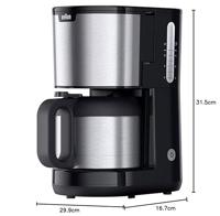 Braun KF 1505 BK Koffiezetapparaat RVS, Zwart Capaciteit koppen: 9 - thumbnail