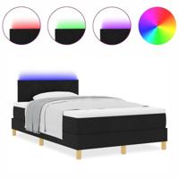 Boxspring Bed met Matras & LED Zwart 120x200 cm Stof - thumbnail
