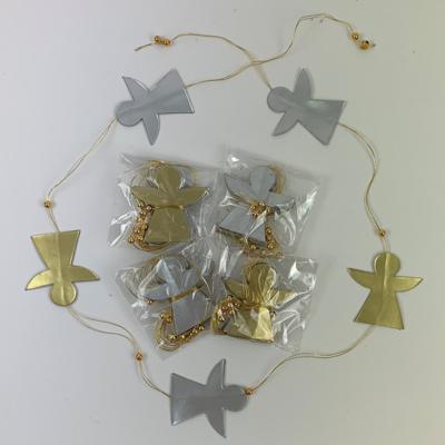 Kerstslinger 5 Engelen - Goud- en Zilverkleurig Stevig Papier (Set van 5)