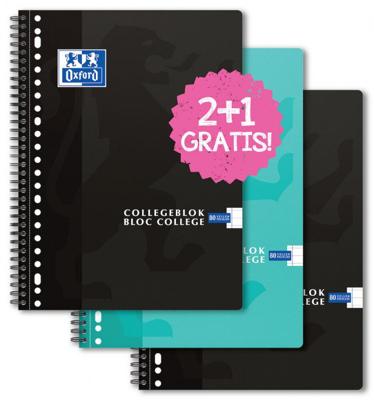 Oxford School collegeblok, ft A4+, 160 bladzijden, 23 gaats, kantlijn, gelijnd, 3 stuks Oxford School collegeblok, ft A4+, 160 bladzijden, 23 gaats, kantlijn, gelijnd, 3 stuks
