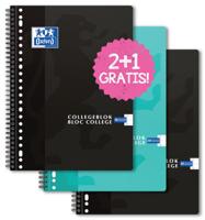 Oxford School collegeblok, ft A4+, 160 bladzijden, 23 gaats, kantlijn, gelijnd, 3 stuks - thumbnail
