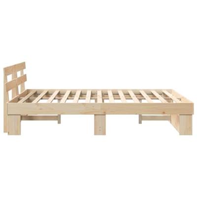 Bedframe met hoofdeinde Bruin 140 x 200 cm Massief grenenhout