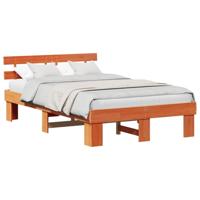 Bedframe met hoofdeinde Bruin 120 x 190 cm Massief grenenhout - thumbnail