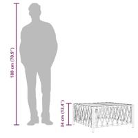 Tuintafel 70x70x34 cm geweven stof wit - thumbnail
