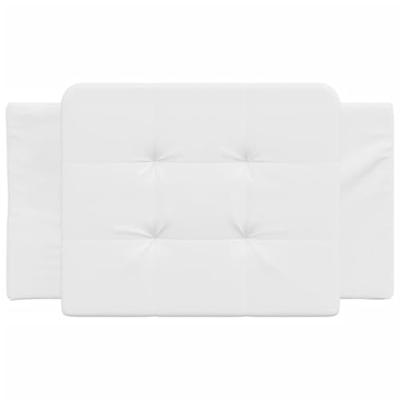 Hoofdbordkussen 80 cm kunstleer wit