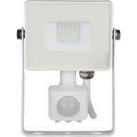 LED Bouwlamp 10 Watt met Sensor - LED Schijnwerper - Viron Dana - Warm Wit 3000K - Mat Wit - Aluminium - SAMSUNG LEDs - thumbnail