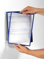 Durable Wandhouder | 5 zichtpanelen | donkerblauw | met profielframef. | 1 stuk - 555107 555107 - thumbnail