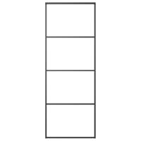 VidaXL Schuifdeur 76x205 cm aluminium en esg-glas zwart - thumbnail