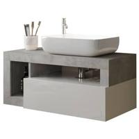 Benvenuto Design Hamburg 92 cm Zwevend Wastafel en Onderkast Beton - thumbnail