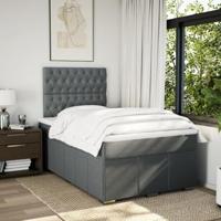 Boxspring met matras stof donkergrijs 120x190 cm - thumbnail