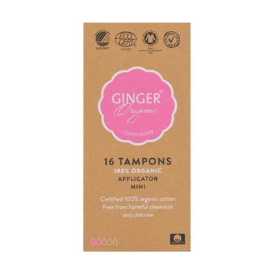 Ginger Organic Tampon mini met applicator 16 Stuks Ginger Organic Tampon mini met applicator 16 Stuks