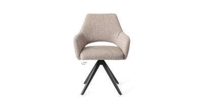 Jesper Home Eetkamerstoel 'Yanai' Turn Black, Draaibaar, kleur Biscuit Beach