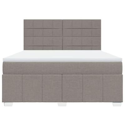 Boxspring met matras stof taupe 180x200 cm