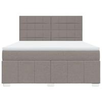 Boxspring met matras stof taupe 180x200 cm - thumbnail