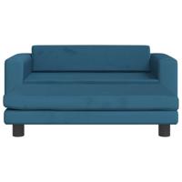 Hondenmand met verlengstuk 100x50x30 cm fluweel blauw - thumbnail