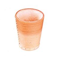 Longfield Games Dobbelbeker naturel leder lichtbruin/beige 8,5 cm - thumbnail