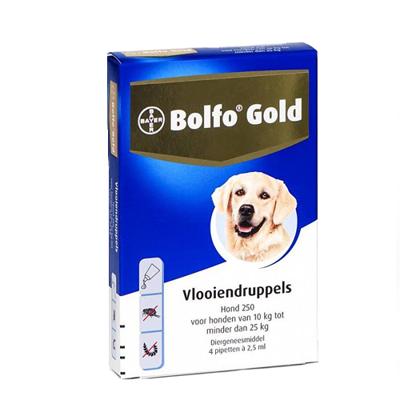 Bolfo Gold 250 hond vlooiendruppels 4 pipetten