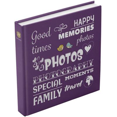 Henzo fotoalbum 100 blz. Wording 30x30 paars