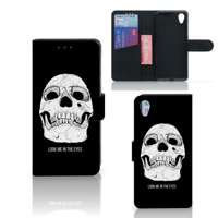 Telefoonhoesje met Naam Sony Xperia X Skull Eyes - thumbnail