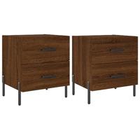 Nachtkastjes 2 st 40x35x47,5 cm bewerkt hout bruin eikenkleur - thumbnail