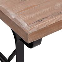 Eettafel 110x65x82 cm massief vurenhout en ijzer - thumbnail