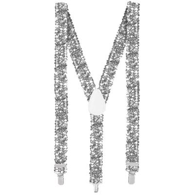 Pailletten bretels zilver