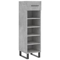 Schoenenkast 30x35x105 cm bewerkt hout betongrijs - thumbnail