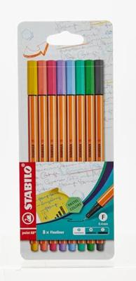 Stabilo point 88 pastel fineliners, 8st. - thumbnail