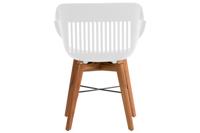 Hartman Jill tuinstoel wit - houten onderstel - thumbnail