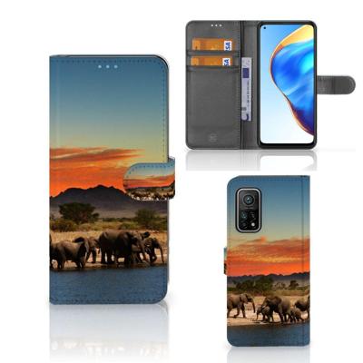 Xiaomi Mi 10T Pro | Mi 10T | Telefoonhoesje | Met pasjeshouder | Olifanten