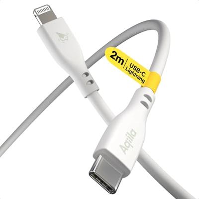Aqiila USB-C-kabel USB 2.0 Apple Lightning stekker 2.00 m Wit AQCBPBIC4SI843 Aqiila USB-C-kabel USB 2.0 Apple Lightning stekker 2.00 m Wit AQCBPBIC4SI843