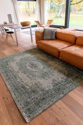 Louis de Poortere - 9142 Palazzo Este Green - 80x150 cm Vintage Vloerkleed
