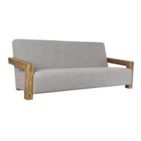 Sofa DKD Home Decor Natuurlijk Lichtgrijs Gerecycleerd Hout Modern 221 x 94 x 83 cm - thumbnail
