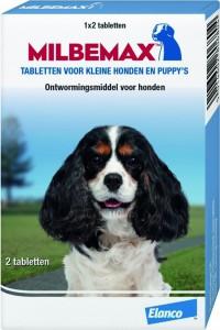 Milbemax Tabletten Puppy/Kleine hond <5kg 2 tabl.