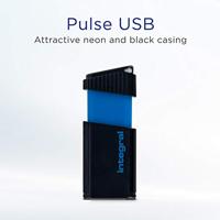 Integral Pulse USB 2.0 stick, 16 GB, zwart/blauw - thumbnail