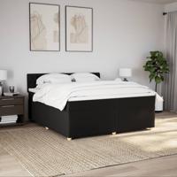 Boxspring met matras stof zwart 90x190 cm - thumbnail