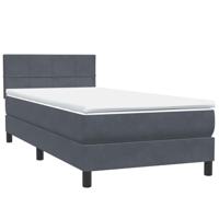 Boxspring met matras fluweel donkergrijs 80x220 cm - thumbnail