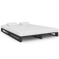 Bedframe pallet massief grenenhout grijs 120x200 cm - thumbnail