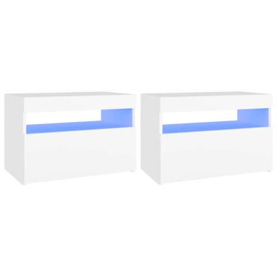 Tv-meubelen 2 st met LED-verlichting 60x35x40 cm wit