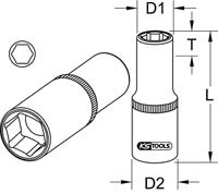 KS Tools 150.2232 1/4 turbolader speciale 12-kant steeksleutel voor VAG, 10 mm - thumbnail