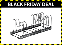 RVS Afdruiprek - Zwart - Modern - 30x18x18cm - thumbnail