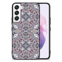 Samsung Galaxy S22 Marmeren Print Telefoonhoesje Flower Tiles - thumbnail