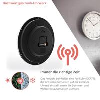 Mebus 19809 Wandklok Zendergestuurd 25 cm x 4 cm Zilver Slepend uurwerk (geluidsloos) - thumbnail