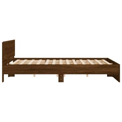 Bedframe met hoofdeinde bruin eikenkleur 180x200 cm