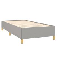 Boxspring met matras stof lichtgrijs 140x200 cm - thumbnail