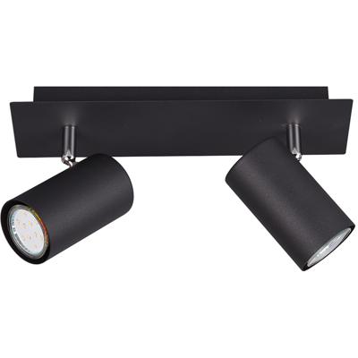 LED Plafondspot - Trion Mary - GU10 Fitting - 2-lichts - Rechthoek - Mat Zwart - Aluminium