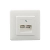 Rutenbeck UAE 2x8(8) Up rw Netwerkdoos Inbouw (in muur) Inzet met centraalstuk en frame CAT 3 Zuiver wit - thumbnail