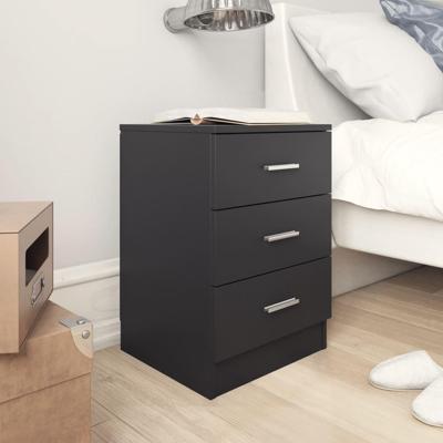 VidaXL Nachtkastjes 2 st 38x35x56 cm bewerkt hout zwart
