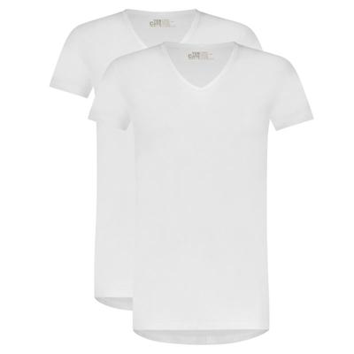 Ten Cate Organic T-shirt V-hals 2-pack wit