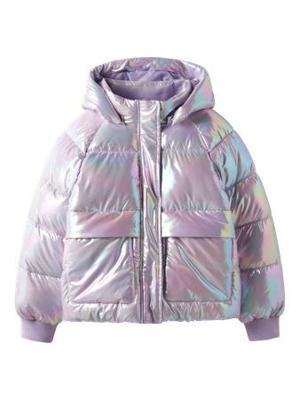 Name it winter winterjas meisjes - paars - puffer, foil - NkfMalan